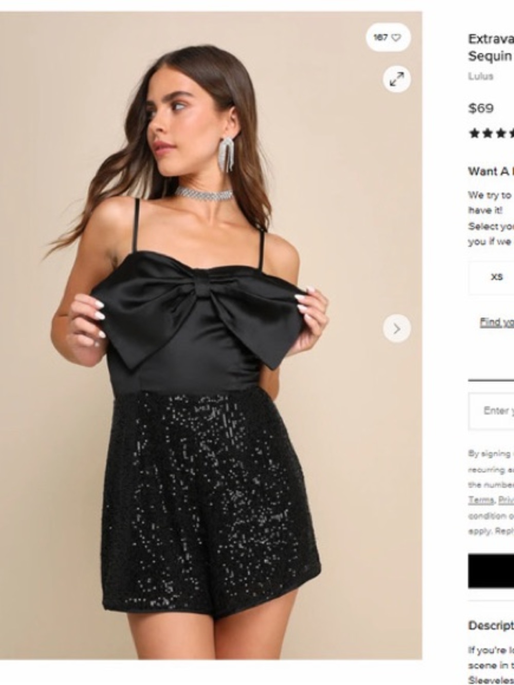 Lulu's Black Sequin Bow-Front High-Waist Skort